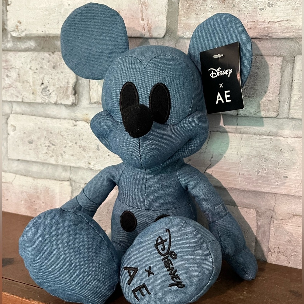 Disney X AE Mickey Mouse 12" Plush Blue Denim American Eagle Special Edition